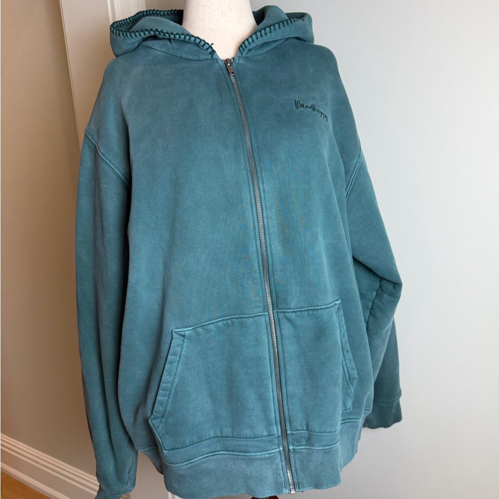 Like New Mad Happy Size XXL Dark Green, Heavy Zip-Up Hoodie Jacket